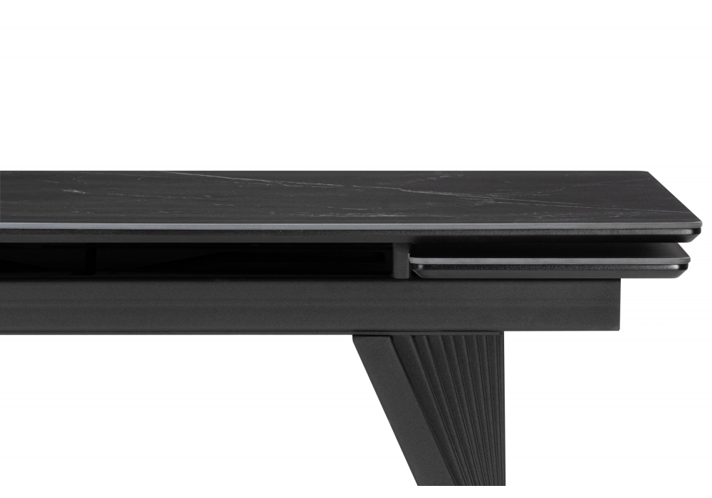 фото керамический стол раскладной 140(200)х80 woodville вейв shakespeare black / черный 626002 | 220svet.ru