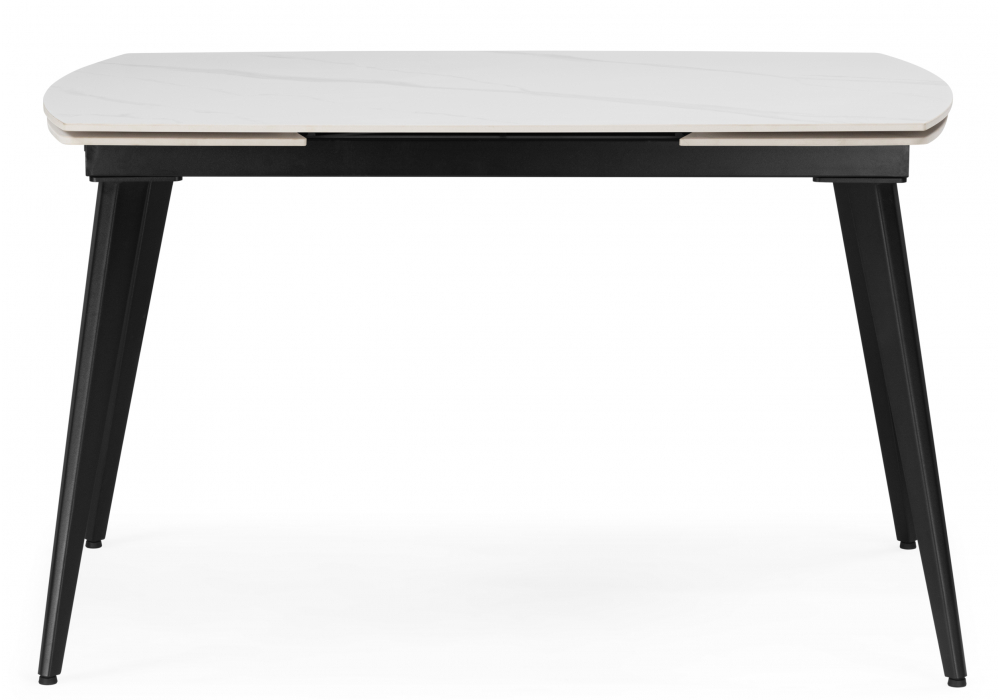 фото керамический стол раздвижной woodville aveiro 120(180)x80 белый мрамор / черный 15861 | 220svet.ru