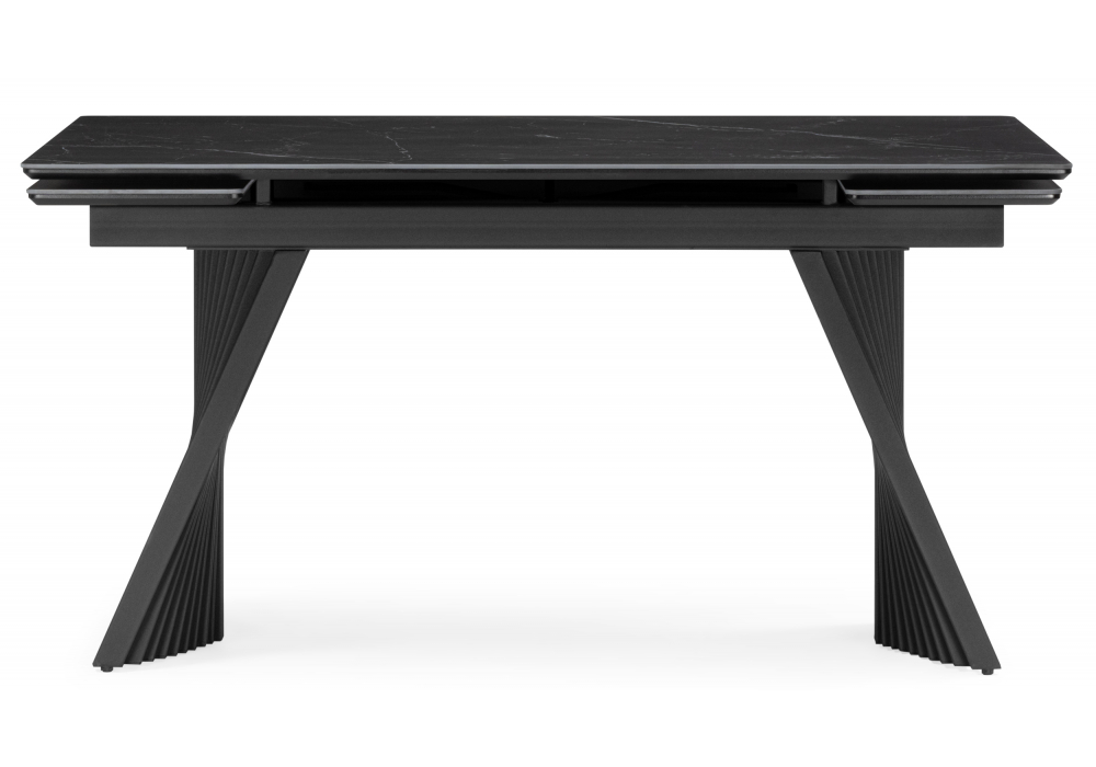 фото керамический стол раскладной 140(200)х80 woodville вейв shakespeare black / черный 626002 | 220svet.ru