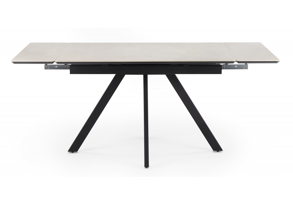 фото керамический стол раскладной 120(180)х80 woodville вилли сarmen light grey / черный 622898 | 220svet.ru