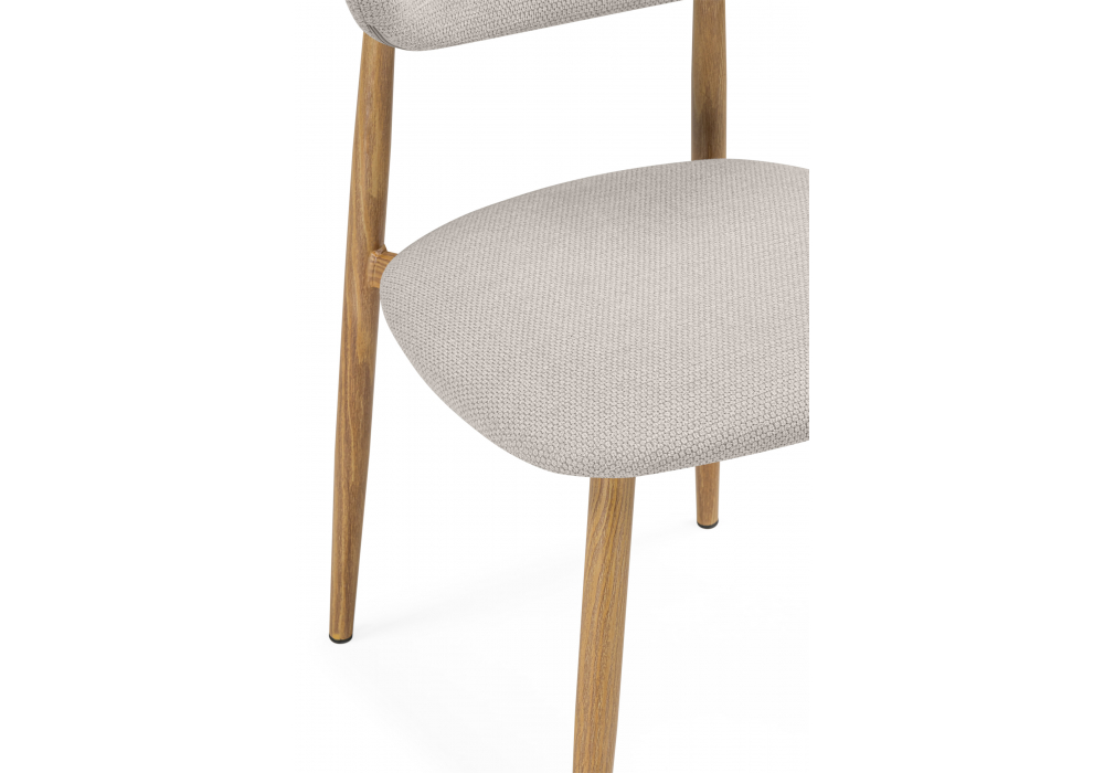 фото стул на металлокаркасе woodville lisbon бежевый / цвет дерева 15954 | 220svet.ru