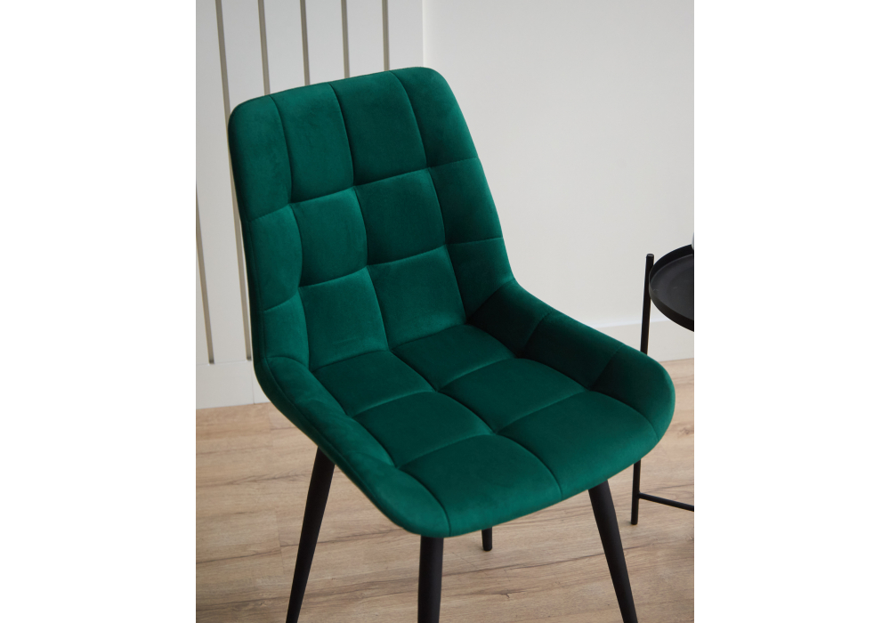 фото стул на металлокаркасе woodville челси к зеленый (zd 667) / черный 632513 | 220svet.ru