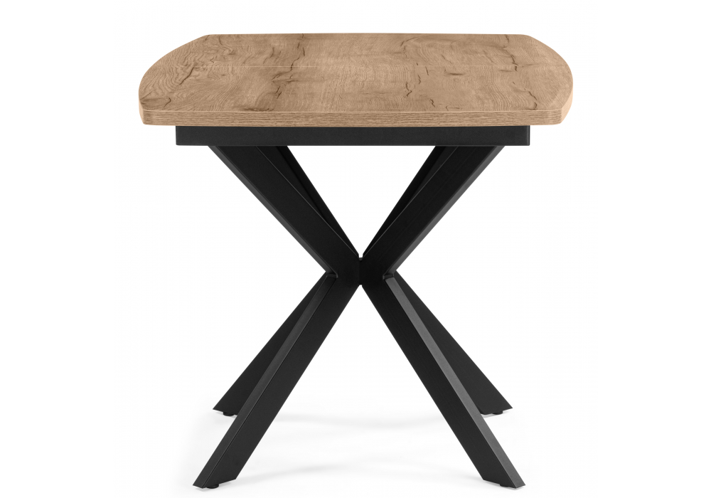 фото стол деревянный раскладной woodville палу 130(170)х80 дуб веллингтон / черный 633138 | 220svet.ru