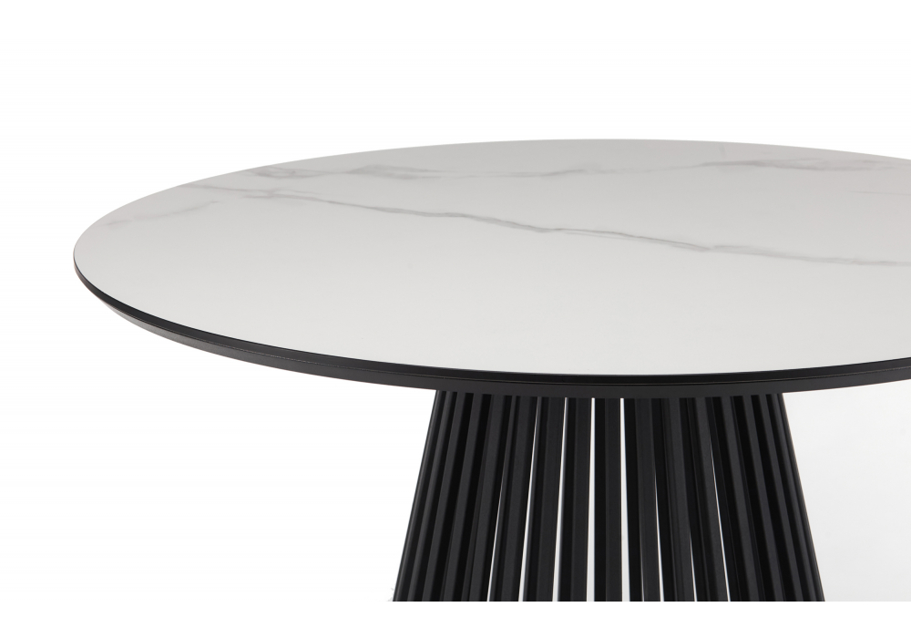 фото керамический стол 110 woodville нэнси patagonoa bianco repose / черный 625584 | 220svet.ru