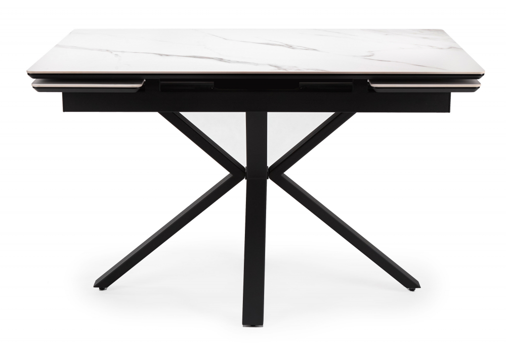 фото керамический стол раскладной 120(180)х80 woodville старлайт snow alpin / черный 622888 | 220svet.ru