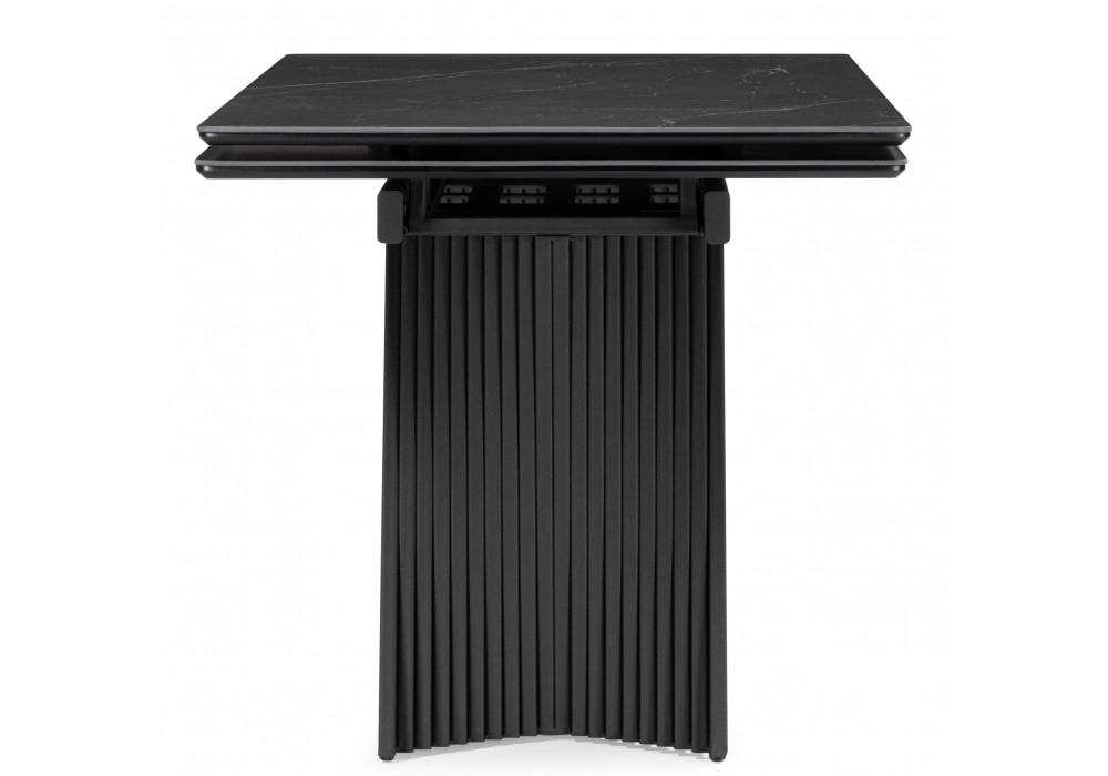 фото керамический стол раскладной 140(200)х80 woodville вейв shakespeare black / черный 626002 | 220svet.ru