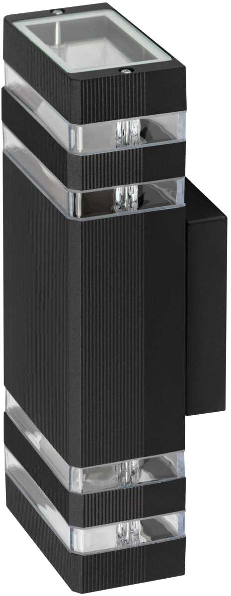 фото светильник уличный настенный эра «астрея» gbw-101-bl-0310 230в 2хе27 ip54 вверх/вниз черный б0069591 | 220svet.ru