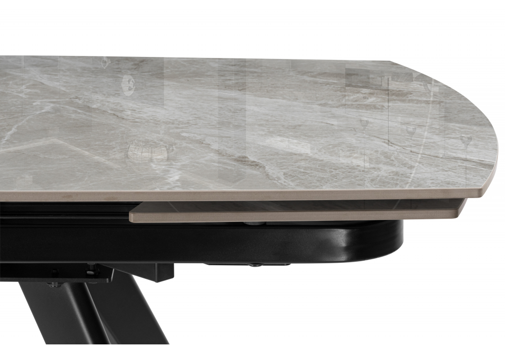 фото керамический стол раскладной woodville silvi 120(180)x80 серый / черный 15862 | 220svet.ru