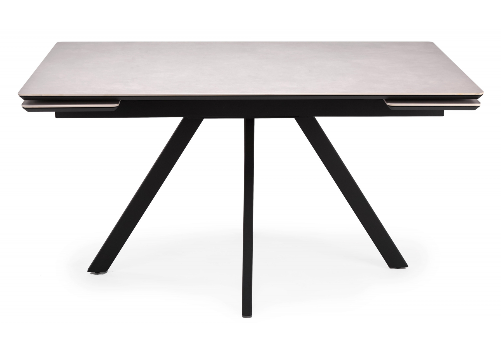 фото керамический стол раскладной 140(200)х80 woodville вилли серый / черный 625828 | 220svet.ru