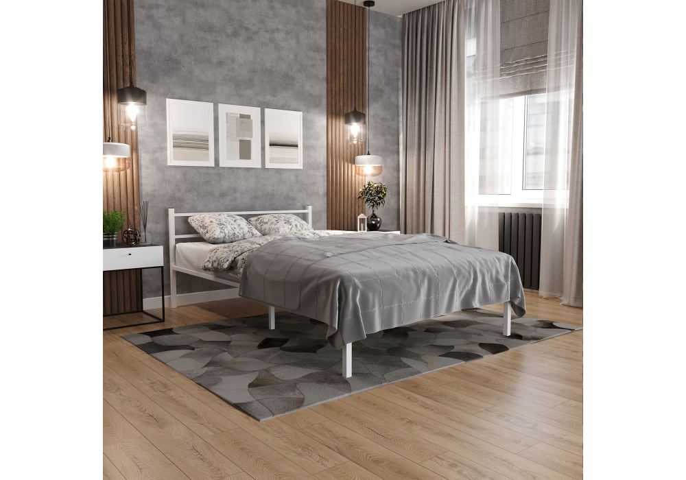 фото кровать полутораспальная woodville фади 120х200 белая 491585 | 220svet.ru