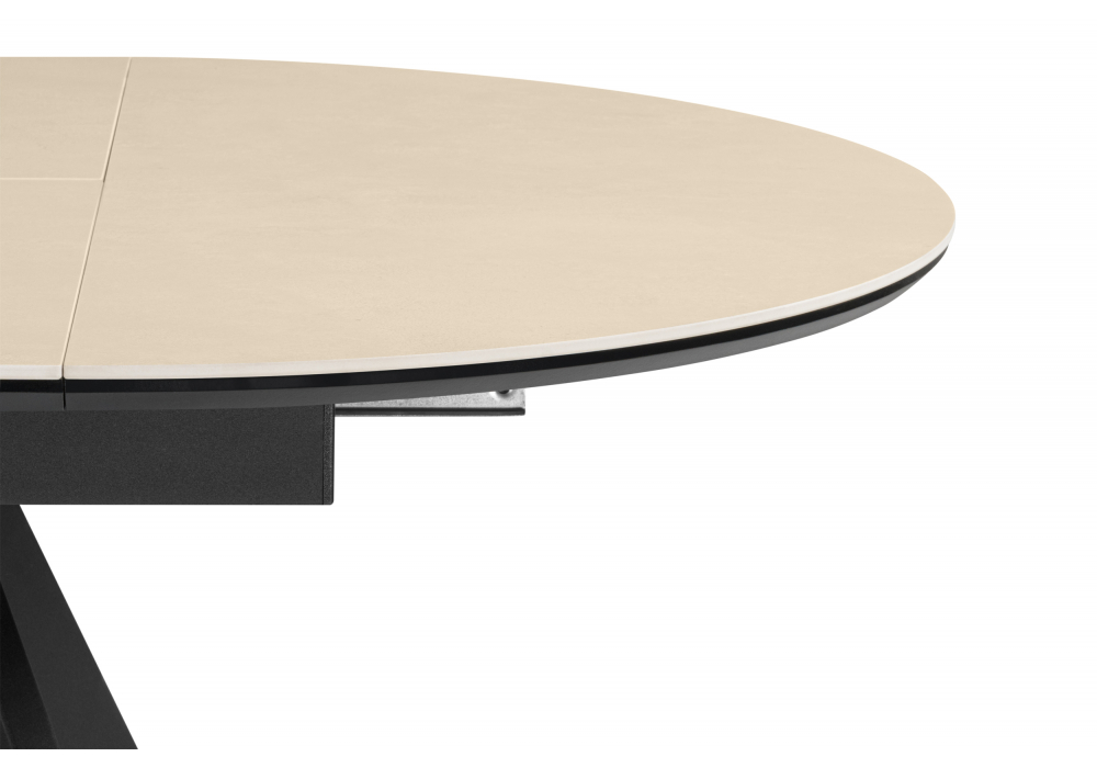 фото керамический стол раздвижной woodville трейси 90 okara light yellow / черный 664952 | 220svet.ru