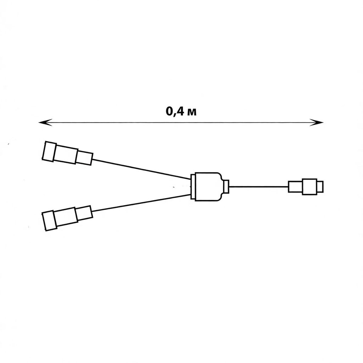 фото провод-разветвитель для гирлянд uniel ucx-f90 s2/0.4m/bk ul-00013233 | 220svet.ru