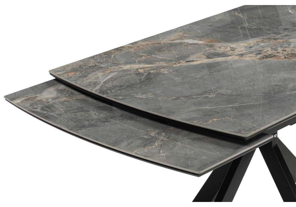 фото керамический стол woodville катчел 120(180)x80 nebula gold / черный 621187 | 220svet.ru