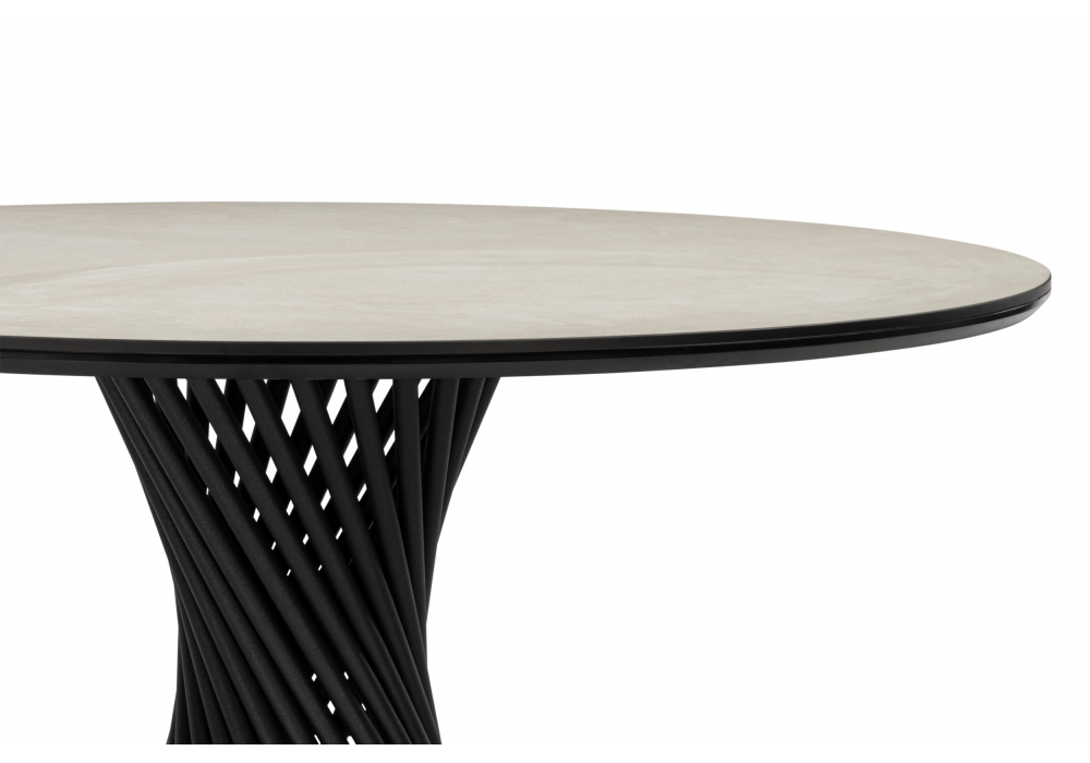 фото керамический стол woodville вивиен 110 krater perla repose / черный 625628 | 220svet.ru