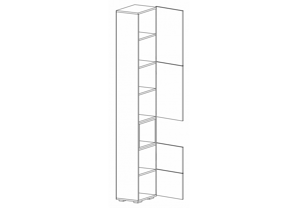 фото стеллаж woodville лонгфорд белый / дуб вотан 563529 | 220svet.ru