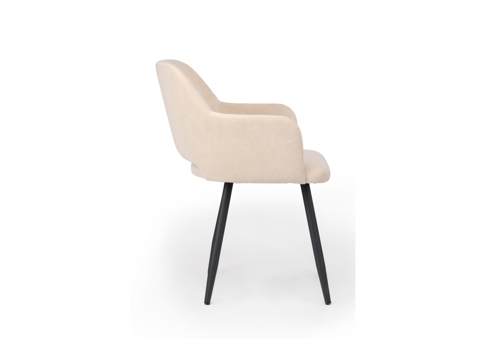 фото стул на металлокаркасе woodville эолин бежевый (glory 03) / черный 631711 | 220svet.ru