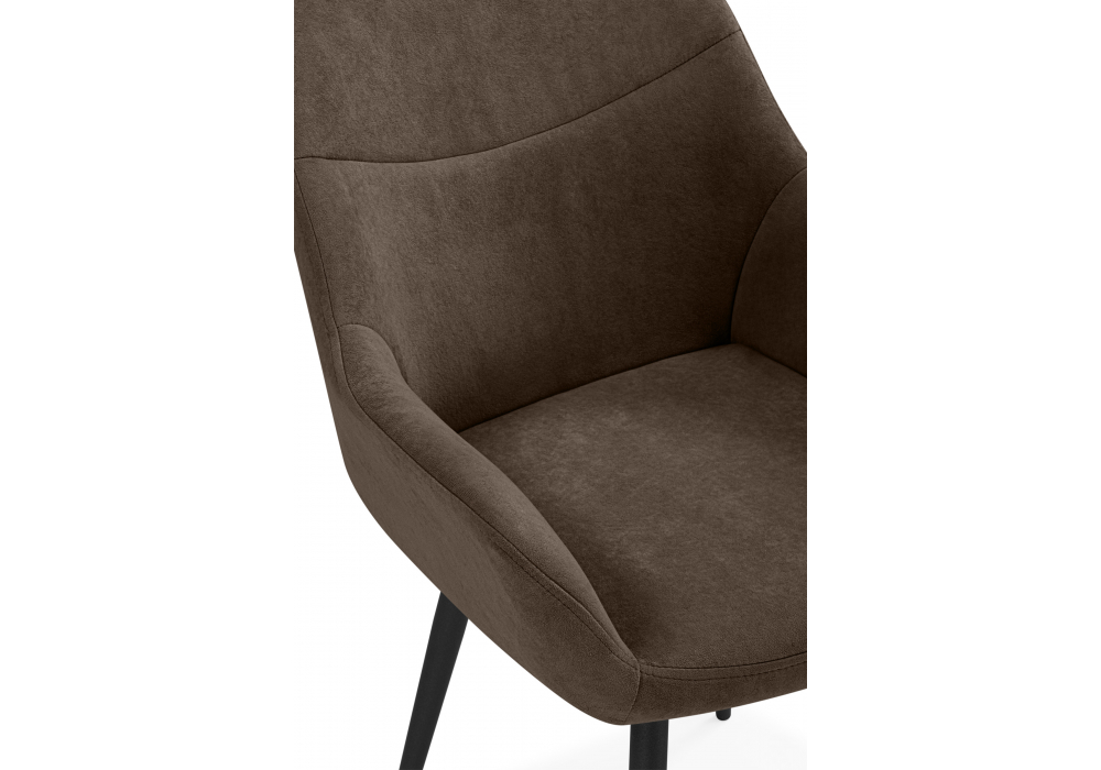 фото стул на металлокаркасе woodville флюид коричневый (glory 08) / черный 642985 | 220svet.ru