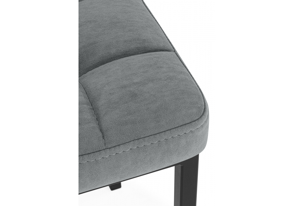 фото табурет woodville байя микровелюр катания сильвер / черный 664654 | 220svet.ru