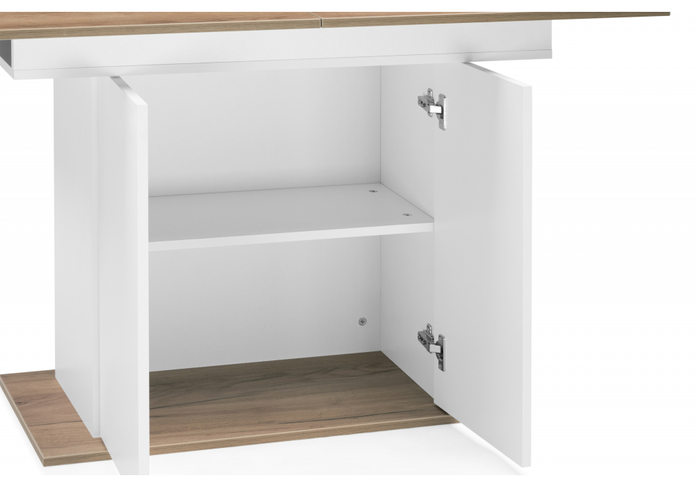 фото стол деревянный раскладной woodville carla белый / крафт золотой 621111 | 220svet.ru