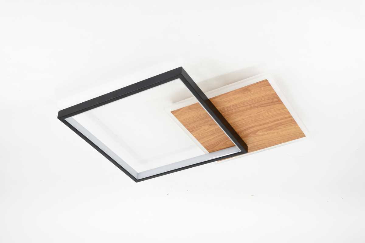 фото светильник потолочный светодиодный эра модерн ferre cll-1-60-rc bk+wood с ду 3k-6,5к черный-дерево б0069758 | 220svet.ru