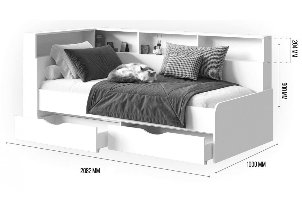 фото кровать woodville амер 190х80 анкор светлый 602815 | 220svet.ru