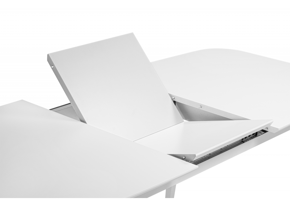 фото стол деревянный раскладной 145(190)x80 woodville адель белый матовый 620598 | 220svet.ru