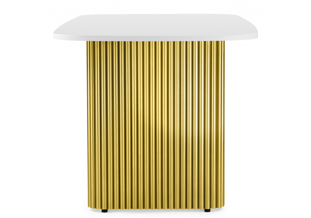 фото стол деревянный 180х90 woodville бавария b белая пленка шагрень / золото 620576 | 220svet.ru