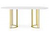 Миниатюра фото стол деревянный 200х90 woodville хьюго о белая шагрень пленка / золотые ноги 620424 | 220svet.ru