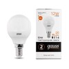 Миниатюра фото лампа светодиодная gauss e14 12w 3000k матовая 53112 | 220svet.ru