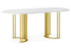 Миниатюра фото стол деревянный 160х90 woodville хьюго о белая шагрень пленка / золотые ноги 620408 | 220svet.ru