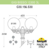 Миниатюра фото садово-парковый фонарь fumagalli gig bisso/g300 3l g30.156.s30.aye27 | 220svet.ru