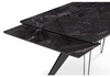Миниатюра фото стол стеклянный рнаскладной 140(200)х80  woodville дарвин черный мрамор / черный 625983 | 220svet.ru