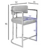 Миниатюра фото стул полубарный велюр серый/хром garda decor 76ar-60337 | 220svet.ru