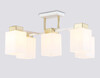Миниатюра фото потолочная люстра на штанге ambrella light traditional loft tr tr303047/5 wh/gd | 220svet.ru