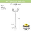 Миниатюра фото садово-парковый фонарь fumagalli artu bisso/saba 2l k22.158.s20.vxe27 | 220svet.ru
